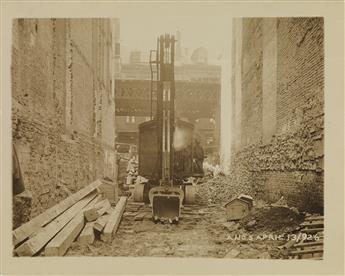 (CONSTRUCTION--FOUNDATION) Archive with approximately 144 photographs of construction sites in New York City, Philadelphia, and Newark.
